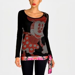 Playful DESIGUAL‎ Disney Minnie Mouse Womens Top Sz XL (M L)